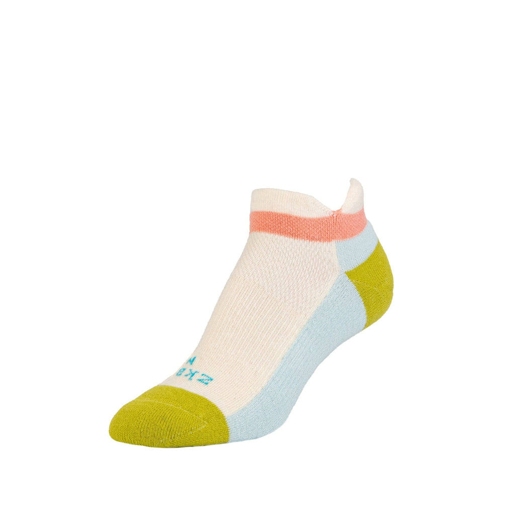Zkano Ankle Medium Ascent - Cushioned Organic Cotton Heel Tab Shortie - Natural organic-socks-made-in-usa