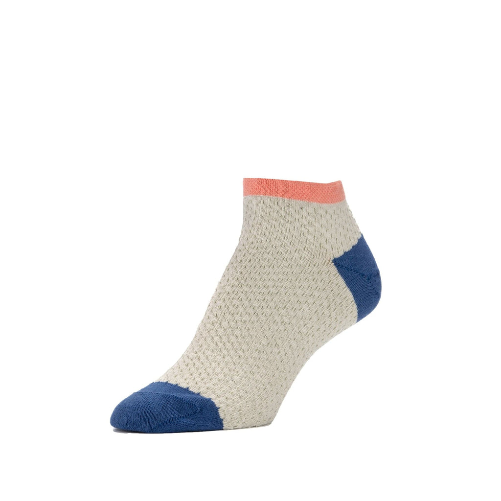 Zkano Ankle Medium Pintuck - Textured Organic Cotton Mini Anklet Socks - Beech organic-socks-made-in-usa
