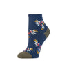 Zkano Ankle Medium Women's Posy - Organic Cotton Socks Anklet - Navy organic-socks-made-in-usa