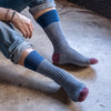 Zkano Boot Socks Large Men's Cushioned Organic Cotton Boot Socks - Slub Effect / Denim Marl organic-socks-made-in-usa