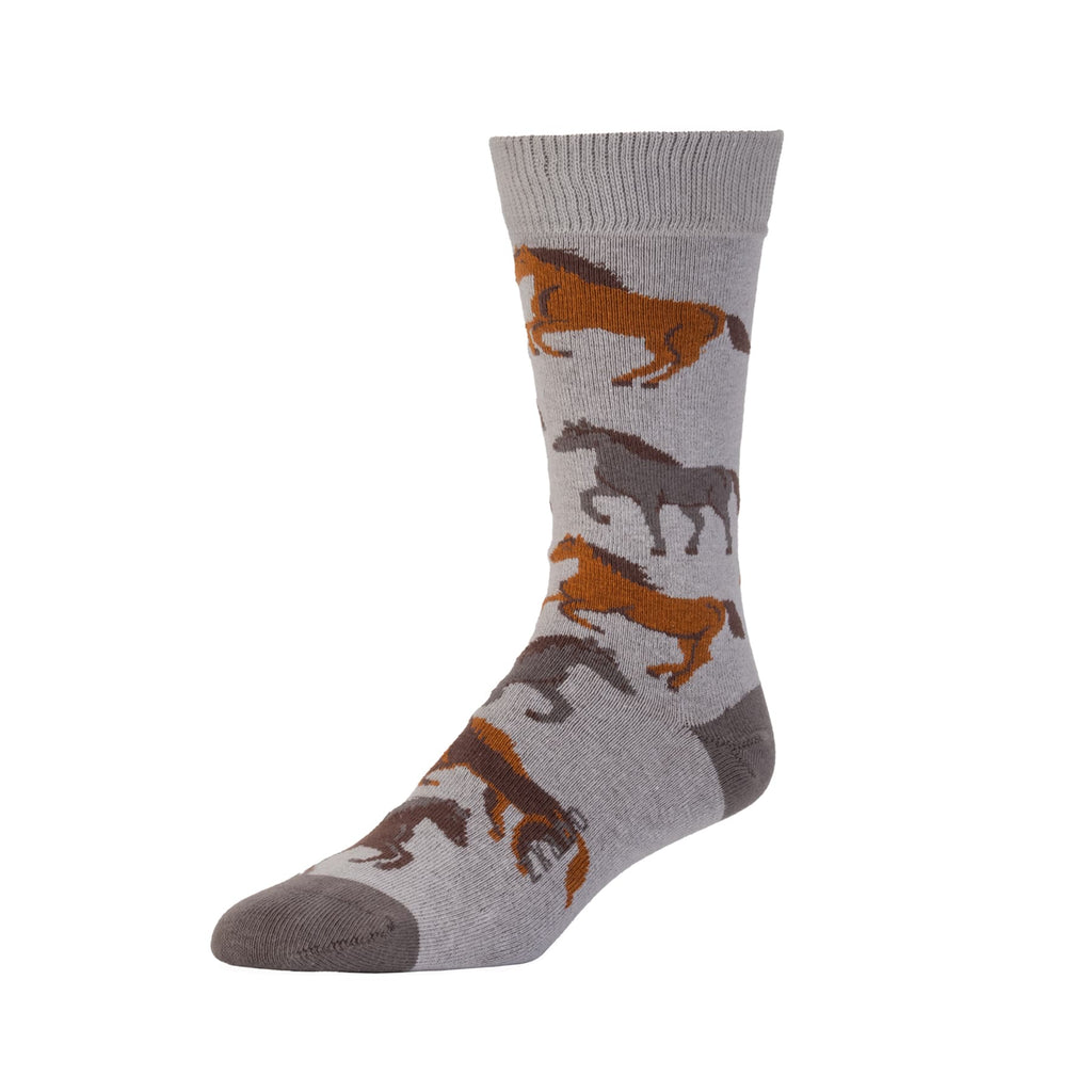 Zkano Crew Large Men's Organic Cotton Crew Socks - Stampede / Grey organic-socks-made-in-usa