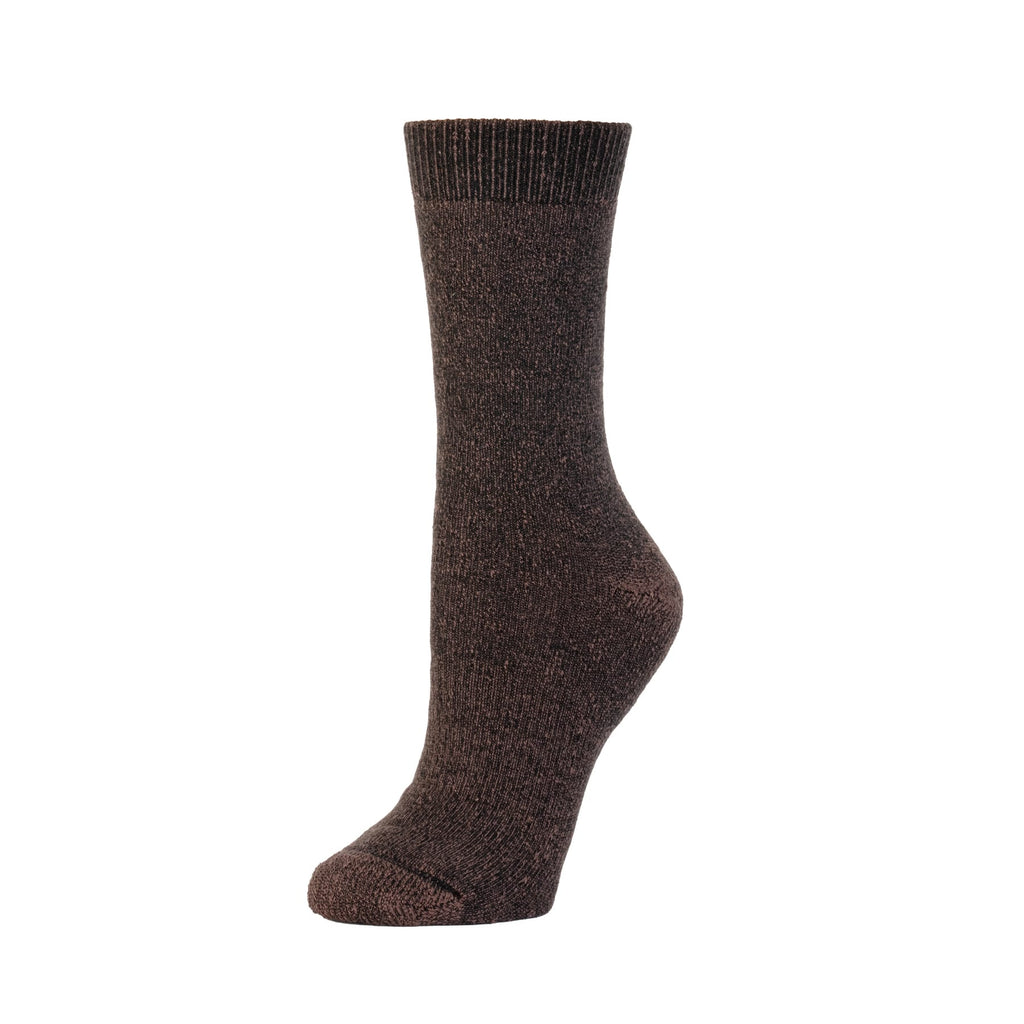 Zkano Crew Medium Women's Aspen - Cushioned Organic Cotton Socks Crew - Bark organic-socks-made-in-usa