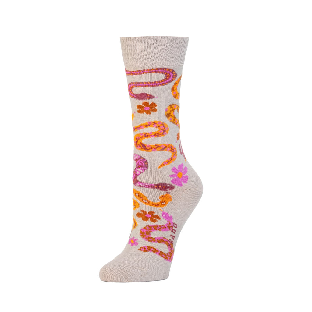 Zkano Crew Medium Women's Desert Diamondback - Organic Cotton Socks Crew - Sand organic-socks-made-in-usa