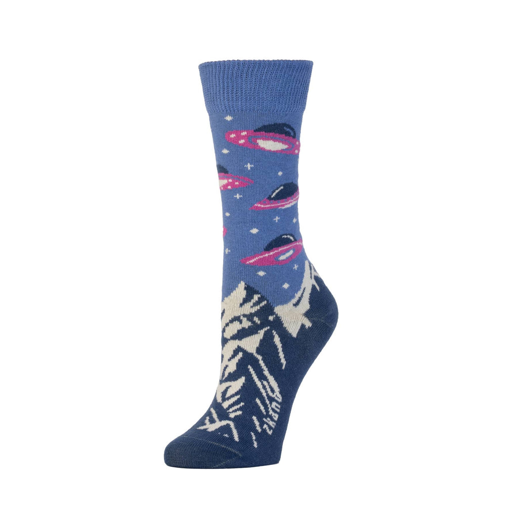 Zkano Crew Medium Women's Organic Cotton Crew Socks - Frequent Flyer / Twilight organic-socks-made-in-usa