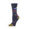Zkano Crew Medium Women's Songbird - Organic Cotton Socks Crew - Indigo organic-socks-made-in-usa