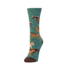 Zkano Crew Medium Women's Wild Horses - Organic Cotton Socks Crew - Clover organic-socks-made-in-usa
