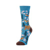 Zkano Crew Medium Women's Wildwoods - Organic Cotton Socks Crew - Teal organic-socks-made-in-usa