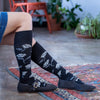 Zkano Knee High Medium Women's Organic Cotton Knee High Socks - Prairie / Black organic-socks-made-in-usa