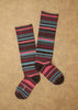 Zkano Knee High Medium Women's Roll Top Organic Cotton Knee High Socks - Variegated Stripe Ash Brown organic-socks-made-in-usa