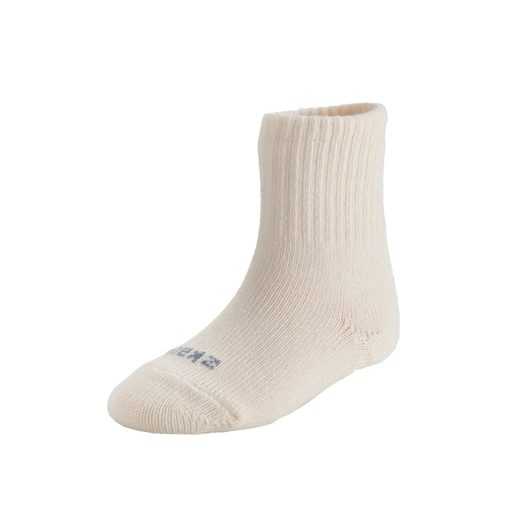 Zkano Kids Kids - ribbed organic cotton crew socks - natural organic-socks-made-in-usa